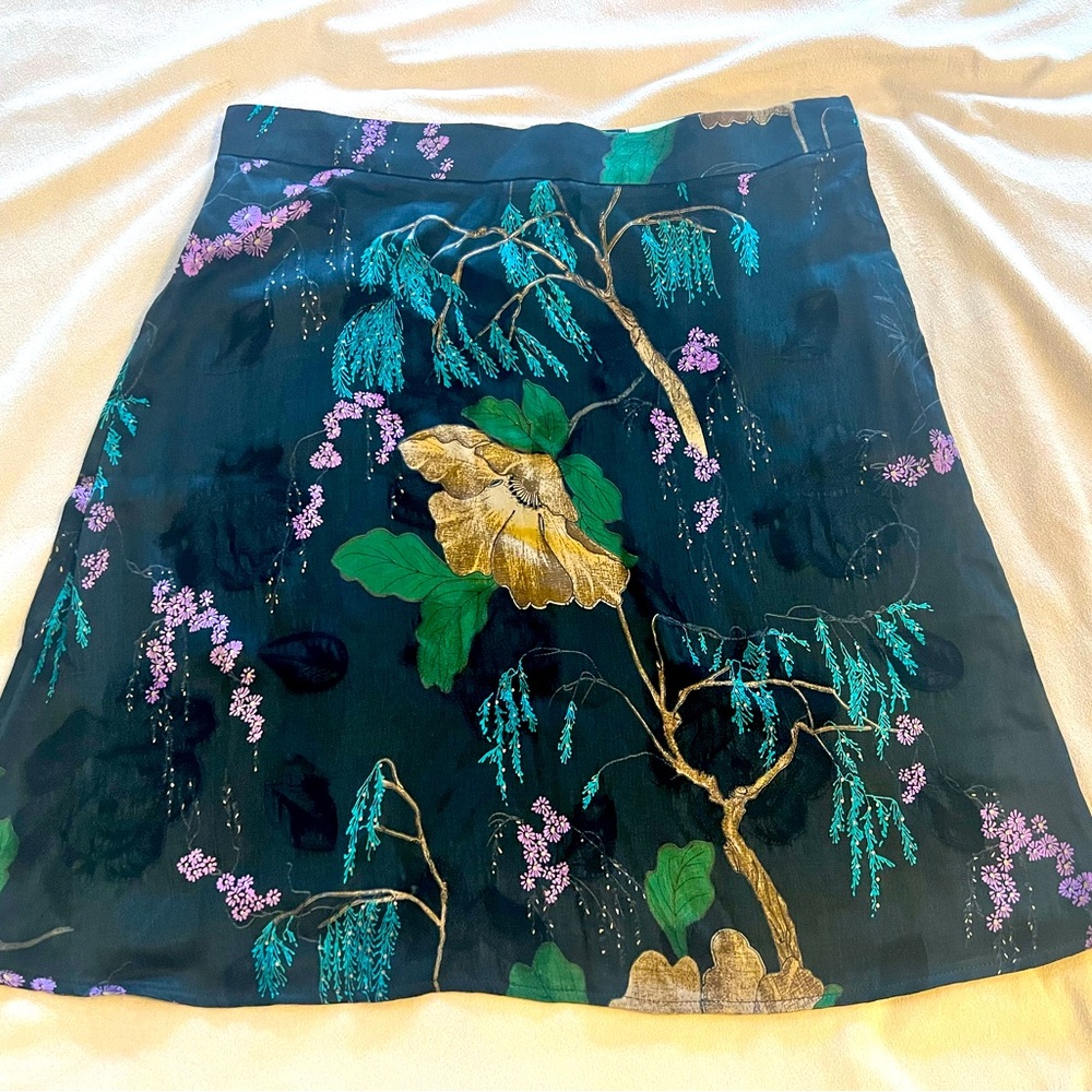 Cossac Floral A-Line Mini Skirt - Size Medium